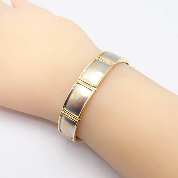 Vintage! Tiffany & Co Picasso 18k Yellow Gold Platinum Signature Panel Bracelet - Picture 8 of 14